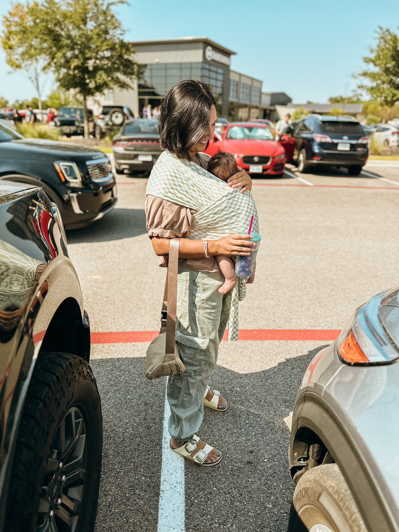 Top - sharing similar 
Cargo pants - medium / sharing exact and similar 
Baby wrap - TEXASSKYE10 gets 10% off!!
Birkenstock sandals 
Lululemon belt bag 


#LTKitbag #LTKshoecrush #LTKbaby