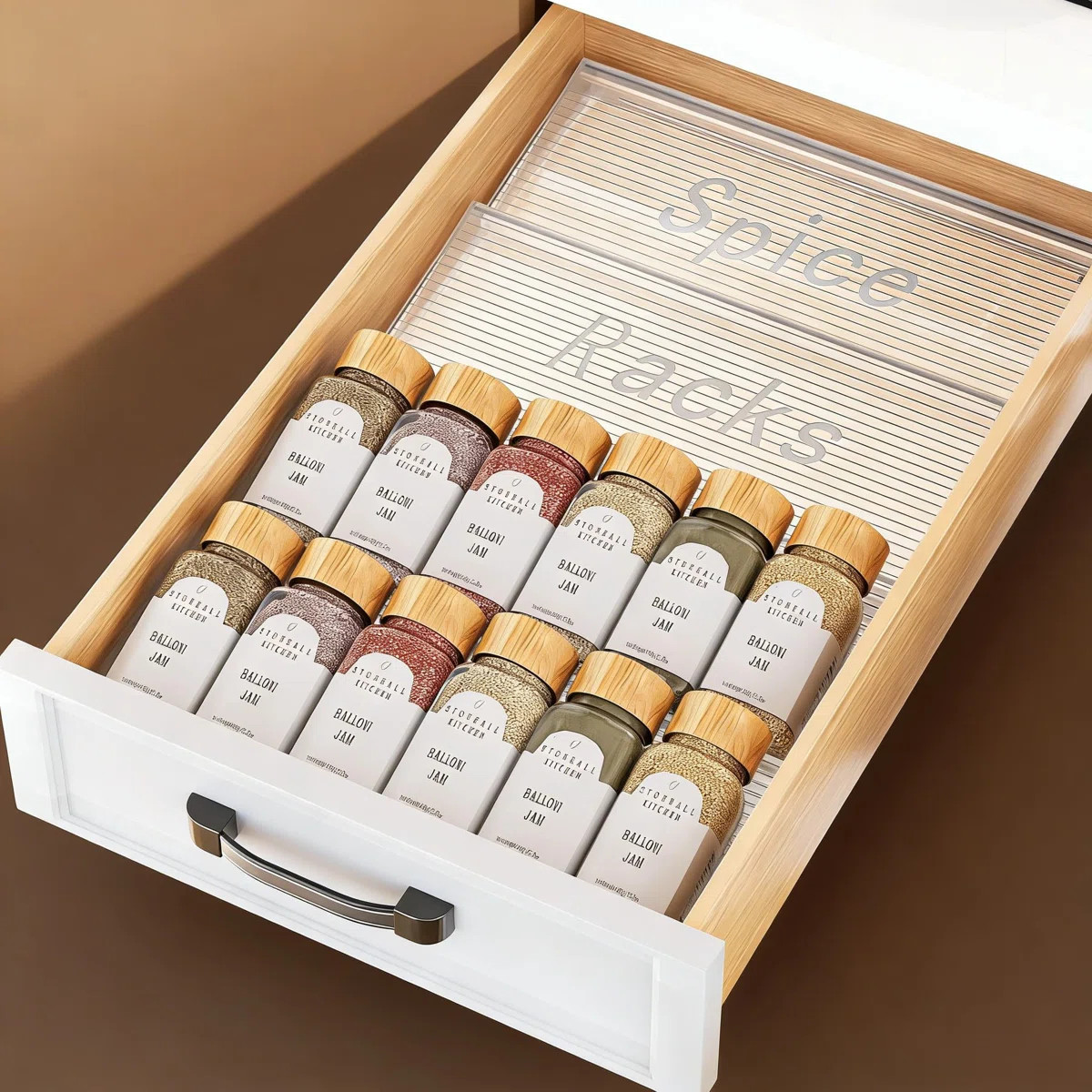 Expandable Drawer Spice Organizer, 2-Tier Acrylic Kitchen Spice Rack For Storage, Adjustable From... | Wayfair North America