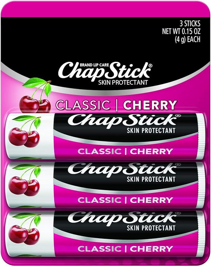 Chapstick ChapStick Classic Lip Balm Tube for Skin Protectant Lip Care, Cherry Flavor, 0.15 Ounce | Amazon (US)