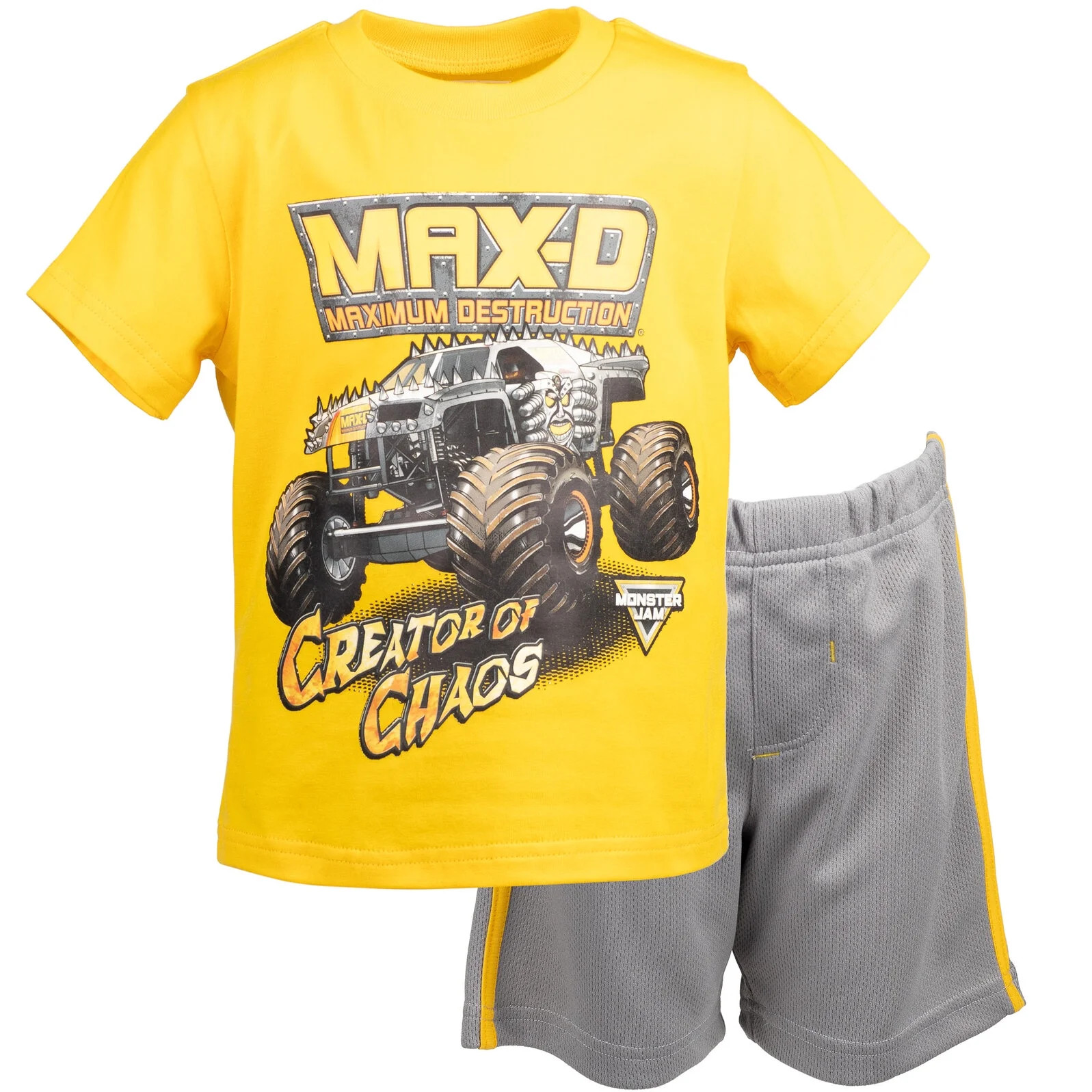 Monster Jam Maximum Destruction Toddler Boys T-Shirt and Mesh Shorts Outfit Set Toddler to Big Ki... | Walmart (US)