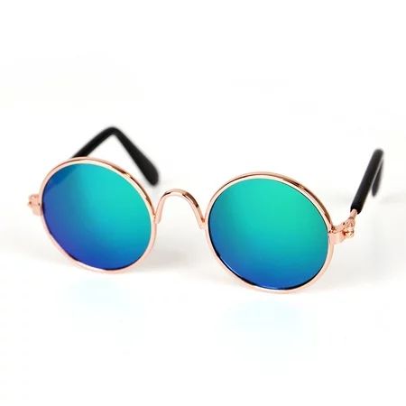 Pet Cat Glasses Classic Retro Circular Stylish Dog Goggles Sunglasses UV Protection for Cats Small P | Walmart (US)