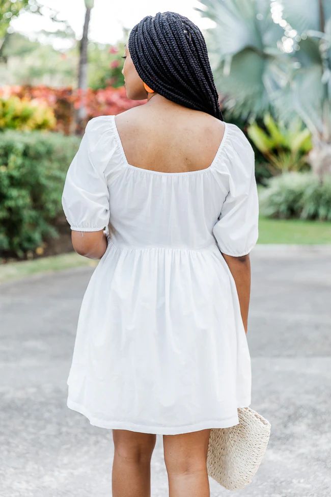 Chasing The Coastline White Crochet Mini Dress | Pink Lily