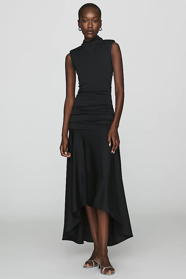 Sleeveless Ruched Mock-Neck Dress | Anthropologie (US)