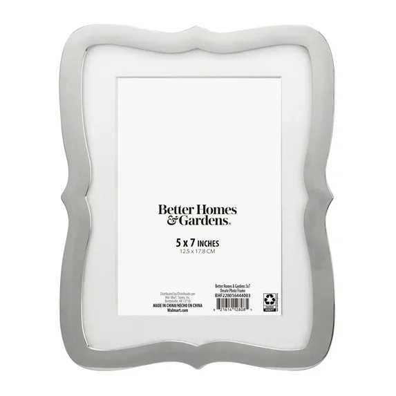 Better Homes & Gardens 5x7 Ornate Tabletop Picture Frame, Silver | Walmart (US)