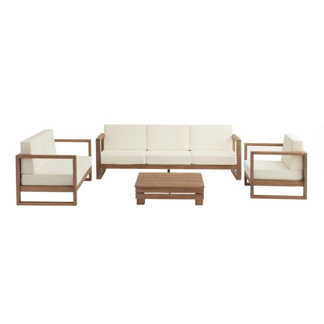 Light Brown Eucalyptus Segovia Outdoor Occasional Collection | World Market