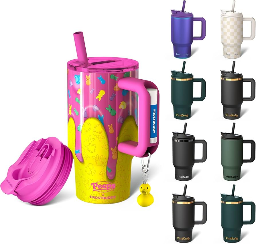 Thicc Buddy - 16 oz Stainless Steel Vacuum Insulated Tumbler with Lid and Straw for Water - Trave... | Amazon (US)