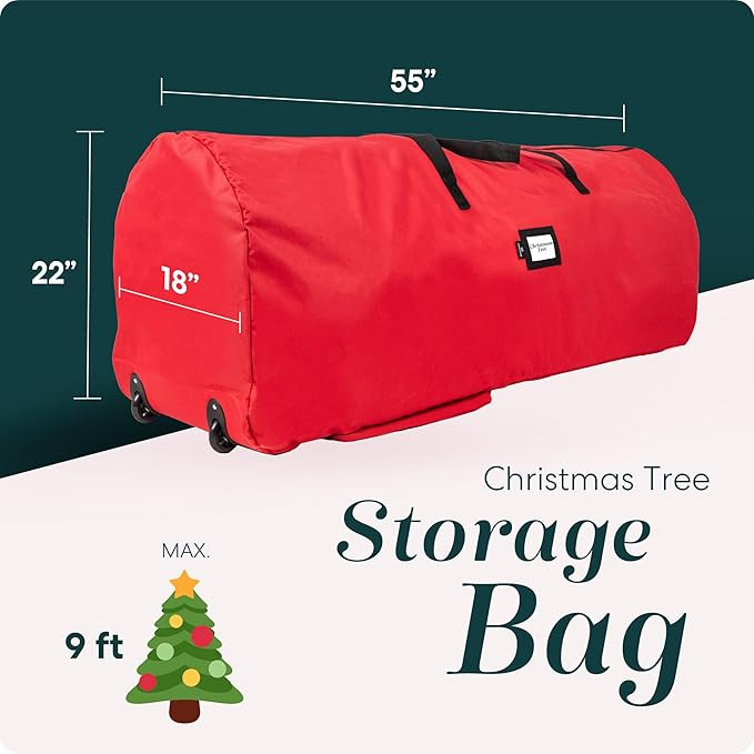 Handy Laundry, Rolling Tree Storage Bag - Storage for 9-Foot Artificial Christmas Holiday Tree. Z... | Amazon (US)