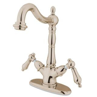 Kingston Brass Heritage Single Hole 2-Handle Bathroom Faucet in Polished Nickel HKS1496AL - The H... | The Home Depot