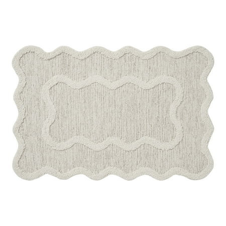 My Texas House Ivory Scallop Wool Indoor Area Rug, 24" x 36" | Walmart (US)