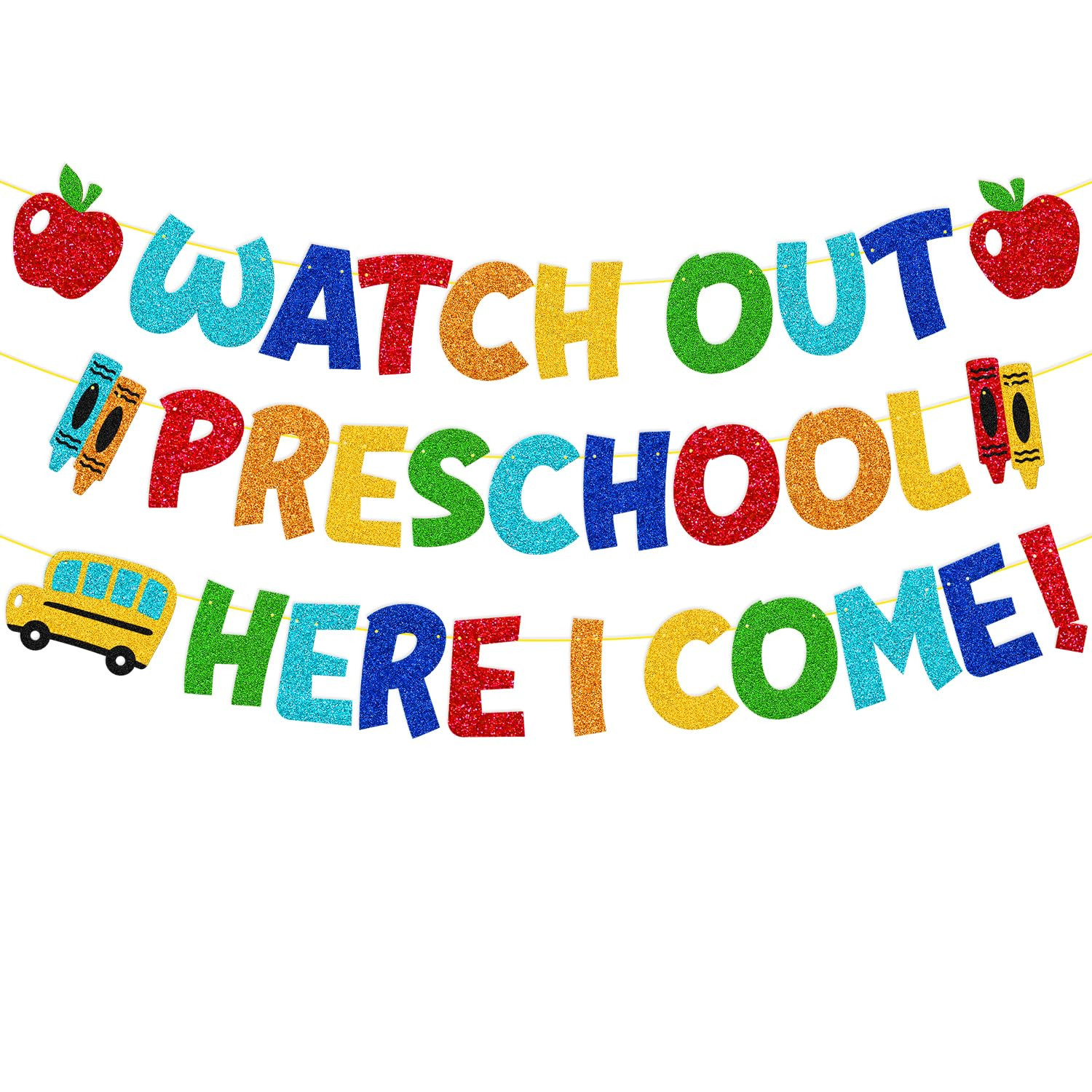 Welcome to Preschool Decoration Watch Out Preschool Here I Come Banner Hello Pre-K Decor the Firs... | Amazon (US)