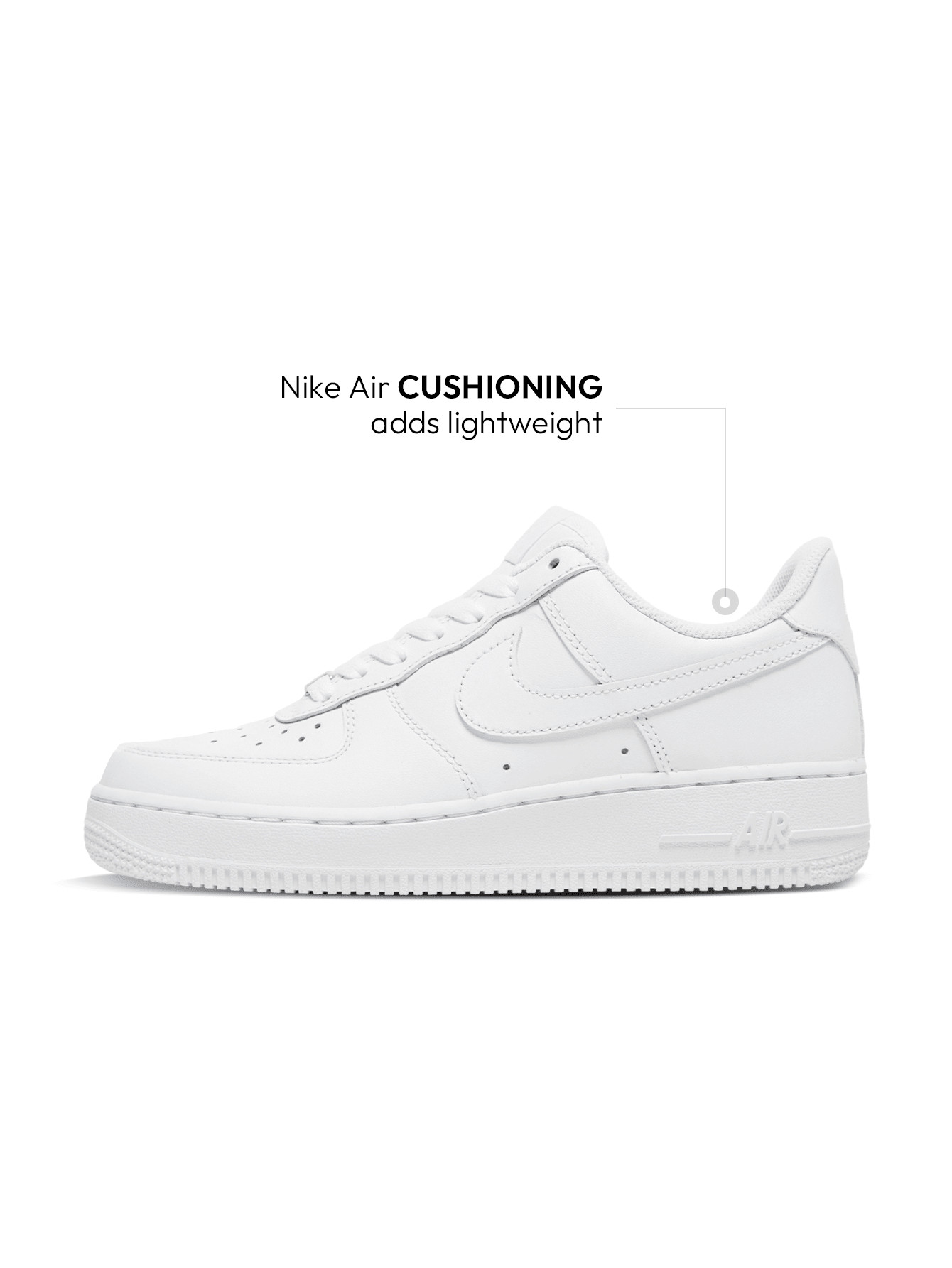 Nike Air Force 1 '07 Women Causal Shoes, White Color Low-Top Thick Sole Skate Shoes, Versatile Casual Sneaker For Daily Wear, Unisex Design DD8959-100 | SHEIN