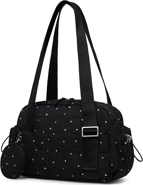 Mini Gym Bag for Women, Small Gym Tote Bag Puffy Quilted Sports Duffel Bag with Wet Compartment a... | Amazon (US)