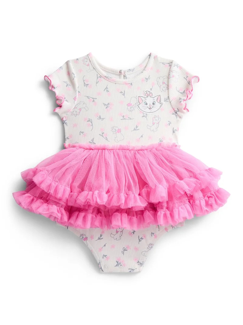 Disney Classics Marie Baby Girls Graphic Tutu Dress Bodysuit with Short Sleeves, Sizes 0/3M-6/9M | Walmart (US)