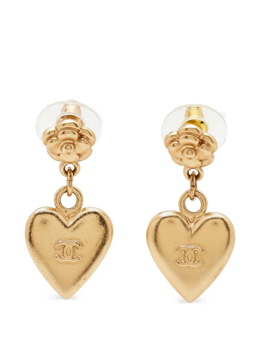 CHANEL Pre-Owned Orecchini a Cuore CC 2002 | Oro | FARFETCH IT | Farfetch Global