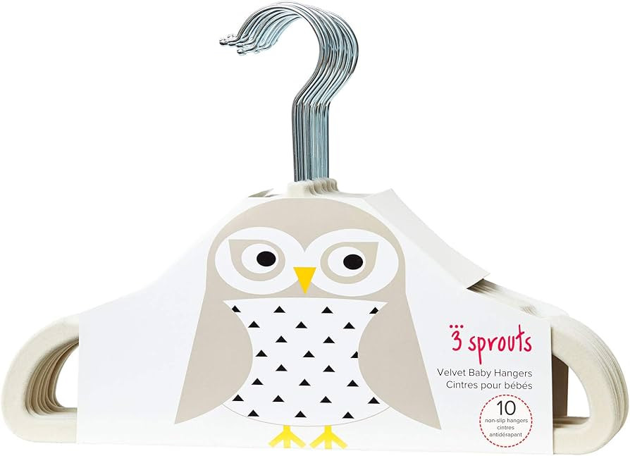 3 Sprouts Velvet 10 Piece Non-Slip Baby Hangers, Ivory | Amazon (CA)