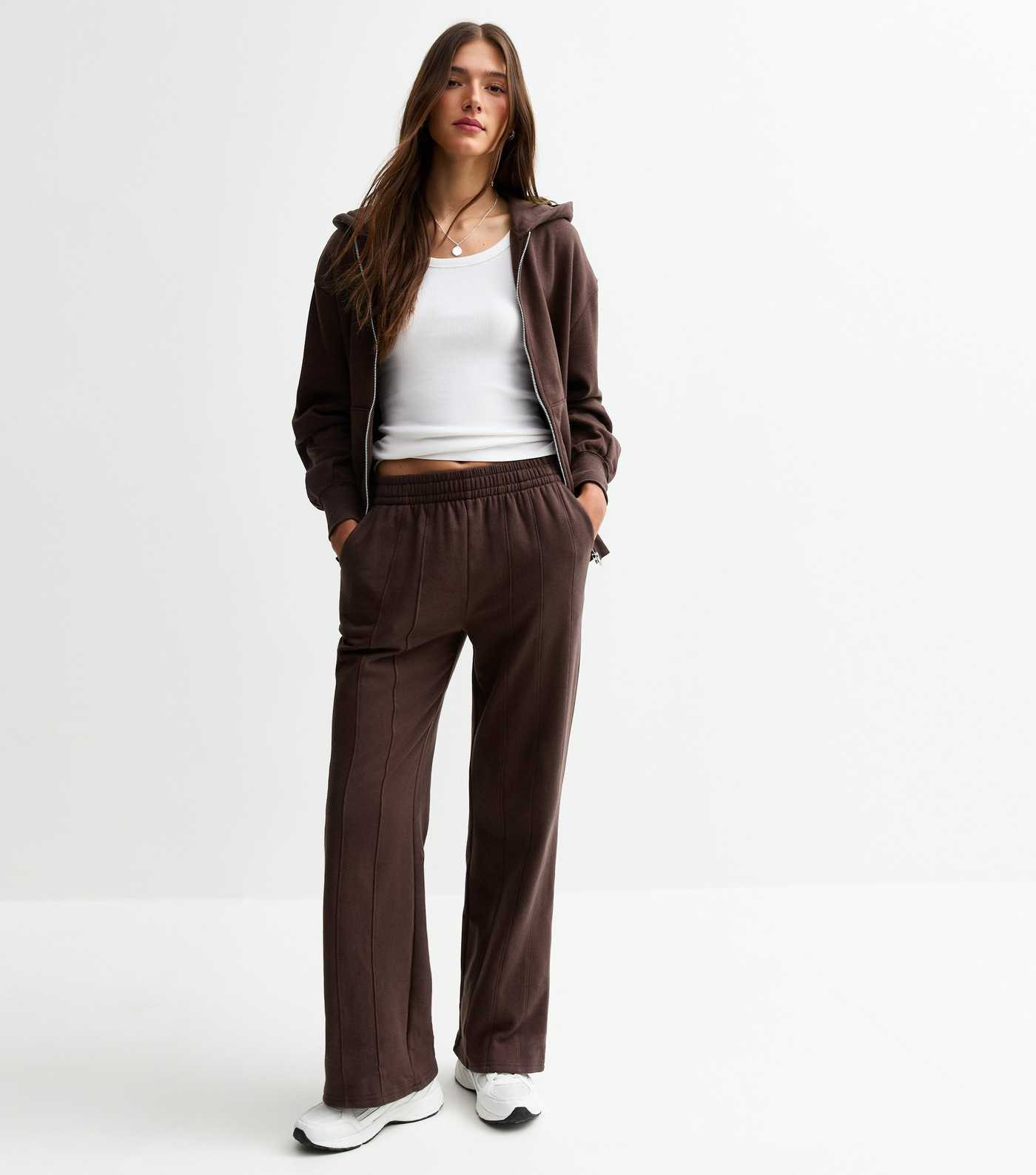 Dark Brown Double Seam Wide Leg Joggers
						
						Add to Saved Items
						Remove from Saved I... | New Look (UK)