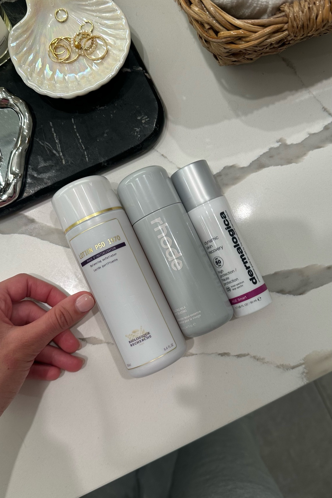 1st - only available in med spa stores
2nd - glazing milk, the glow is unreal
3rd - best sunscreen I’ve used 