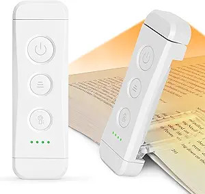 Glocusent USB Rechargeable Book Light, Portable Clip-on LED Reading Light, Reading Lights for Boo... | Amazon (US)