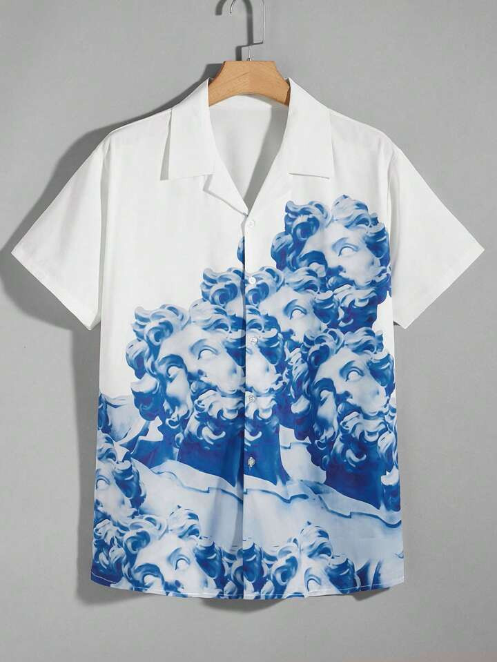 Manfinity EMRG Men Statue Print Button Up Shirt | SHEIN