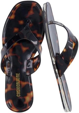 CUSHIONAIRE Tropic Thong Jelly Flip Flops for Women with Square Toe and Wide Strap Design, Comfor... | Amazon (US)
