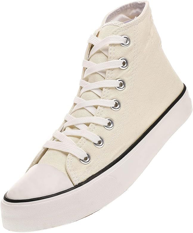 LUMUBBY Canvas Shoes for Women Men High Top Lace Up Sneakers Canvas Fashion Sneakers Classic Casu... | Amazon (US)