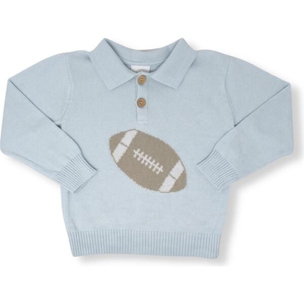 Knitted Football Sweater, Blue | Maisonette