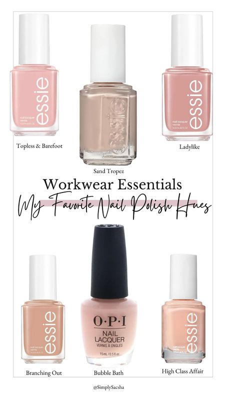  From timeless neutrals to subtle pastels, I’m sharing with you my essential nail polish shades that can help you achieve a polished and put-together look for work. Feel free to ask for them at your next nail appointment!

#LTKworkwear #LTKbeauty