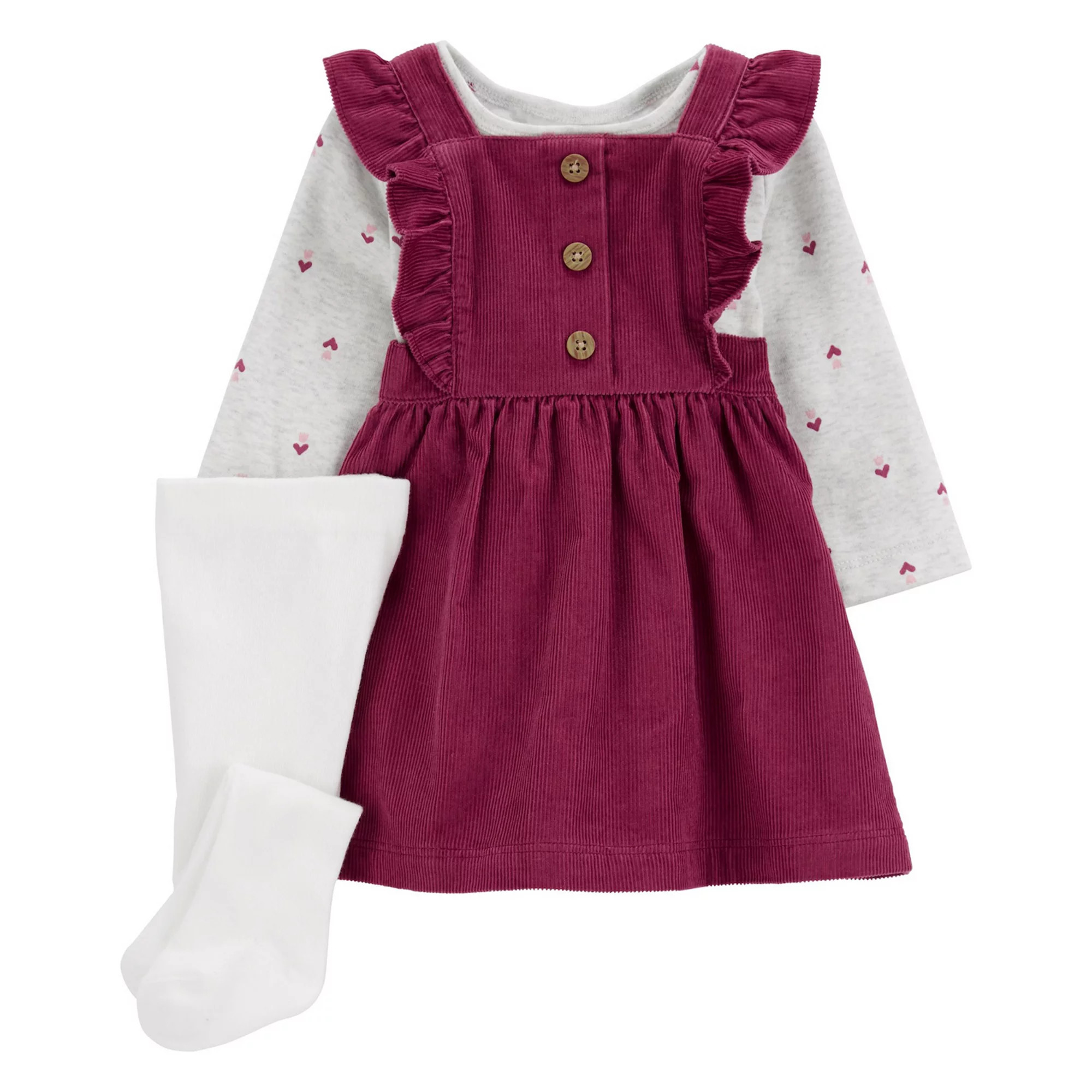 Baby Girl Carter's 3-pc. Maroon Jumper Set | Kohl's