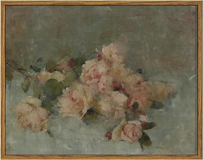 InSimSea Framed Wall Art for Living Room Decor Classical Oil Painting Roses Canvas Prints Vintage... | Amazon (US)