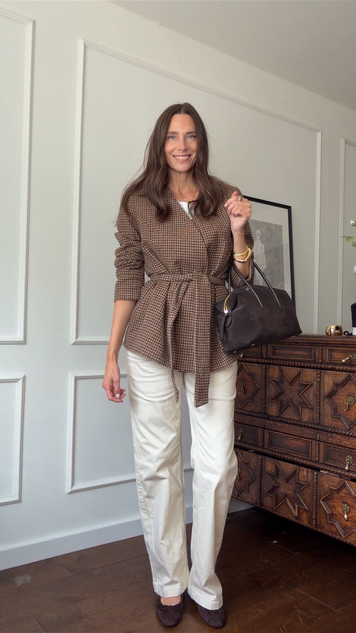 Houndstooth blazer, brown blazer, cream jeans, belted blazer

#LTKuk #LTKautumn #LTKstyletip