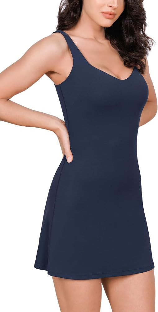 ODODOS Women's Cloud Feeling Tank Dress with Separate Shorts and Built in Bra U Back Mini Tennis ... | Amazon (US)