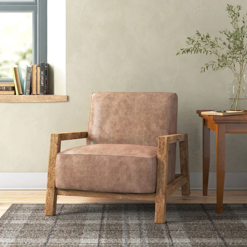 Witmer Low Profile Faux Leather Accent Chair | Wayfair North America