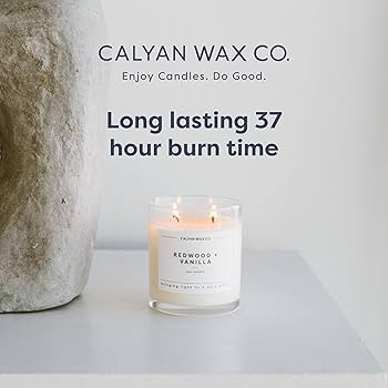 Calyan Wax Co. Rose & Peony 2 Wick Scented Candle - 37 Hour Burn - Luxury Clean Soy Wax Candles -... | Amazon (US)