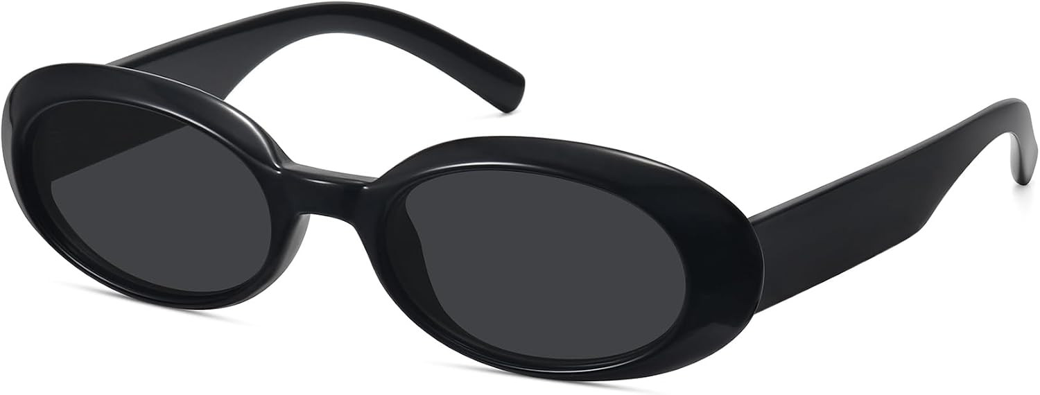 WOWSUN Retro Oval Sunglasses for Women Trendy 90s Vintage Small Face Shades Sun Glasses UV Protection | Amazon (US)