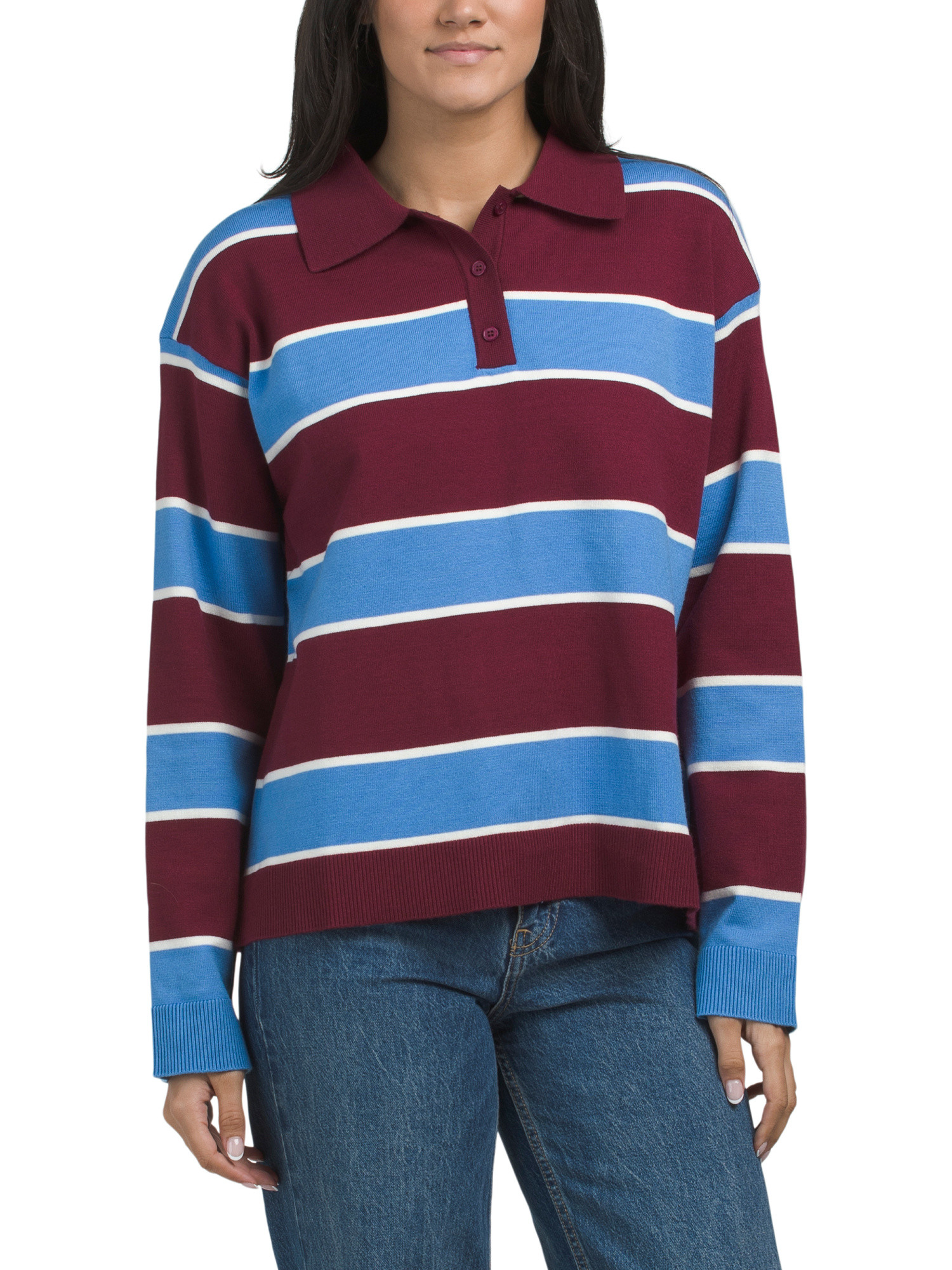Striped Polo Knit Shirt | TJ Maxx