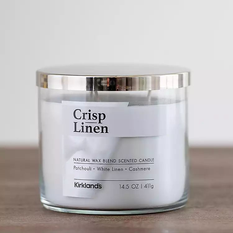 Crisp Linen 3-Wick Jar Candle | Kirkland's Home