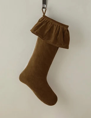 Mauree Velvet Stocking, Olive | Lulu and Georgia 