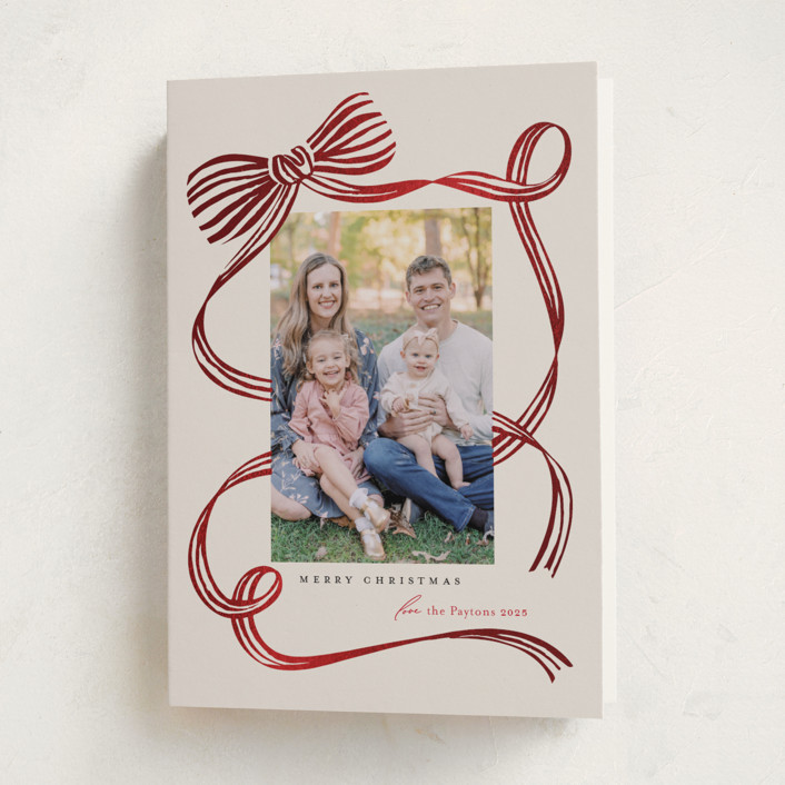 "Neddy" - Customizable Foil-pressed Holiday Cards in Red by Carrie ONeal. | Minted