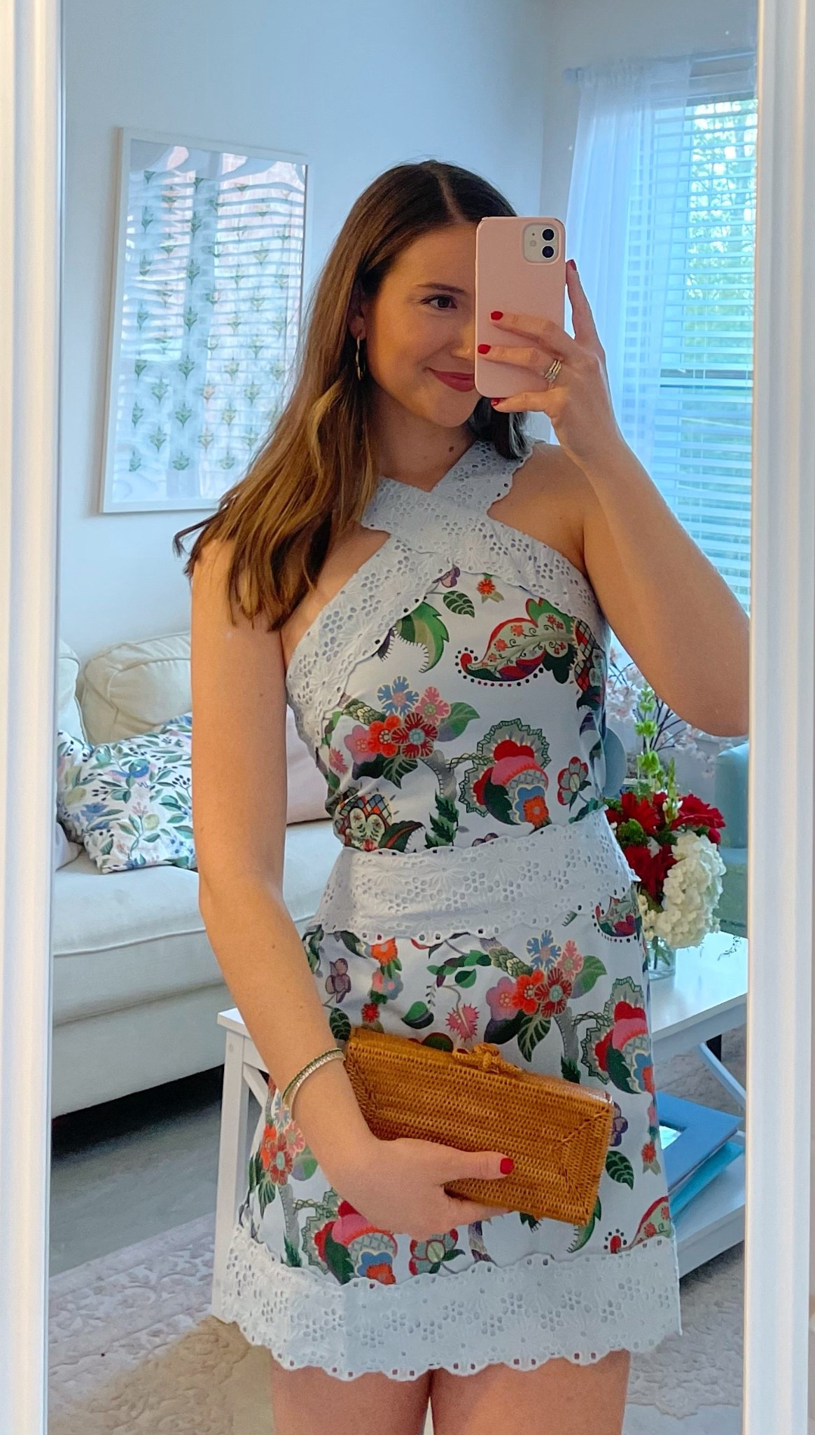 Dressed up in Hill House 🩵 Wearing a size Small in this dress, typically wear an XS in Hill House! 

#LTKootd #LTKTall #LTKU