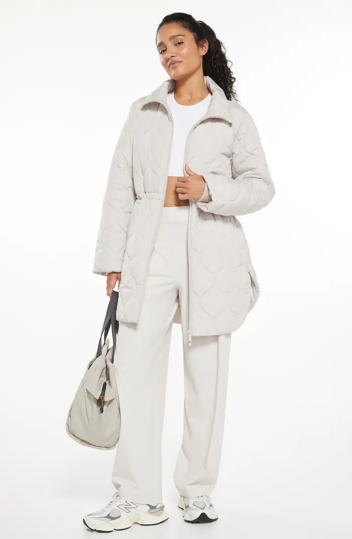 Zella Skyline Longline Quilted Jacket | Nordstrom | Nordstrom