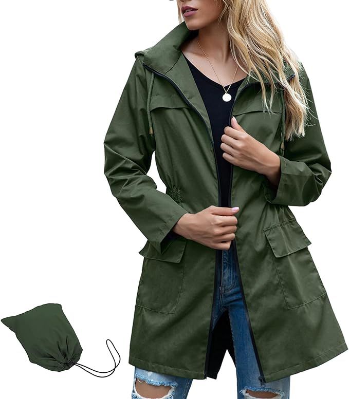 American Trends Rain Jackets for Women Waterproof Lightweight Windbreaker Rain Coats with Hood Ac... | Amazon (US)