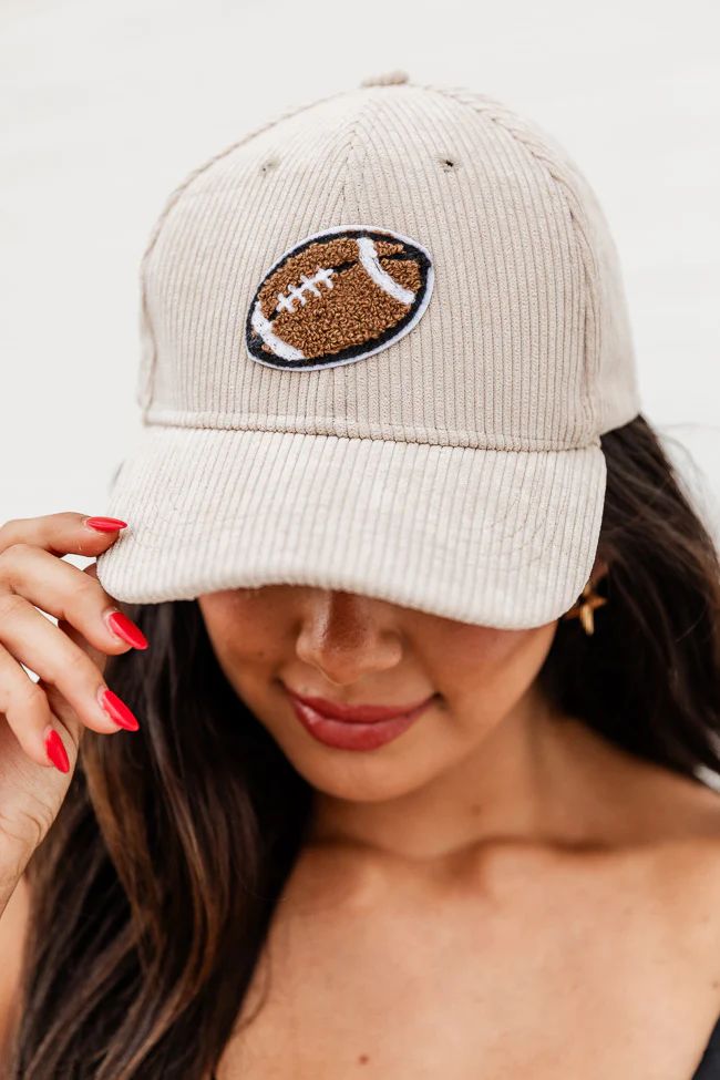 Football Patch Corduroy Hat | Pink Lily