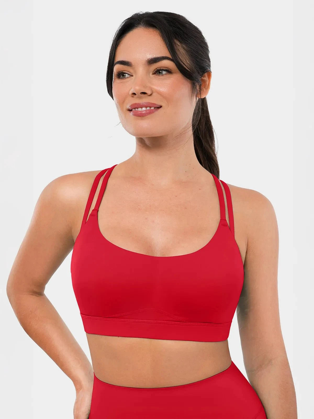 BRXL Cross Strap Sports Bra - Red / XS | Popilush