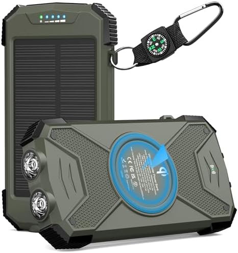 BLAVOR Solar Charger Power Bank 10,000mAh, Portable Wireless Charger, 20W Fast Charging External ... | Amazon (US)