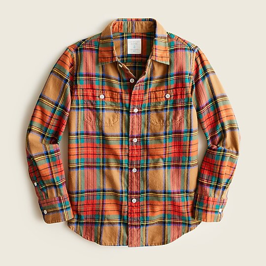 Boys' lightweight flannel shirt in plaid | J. Crew US