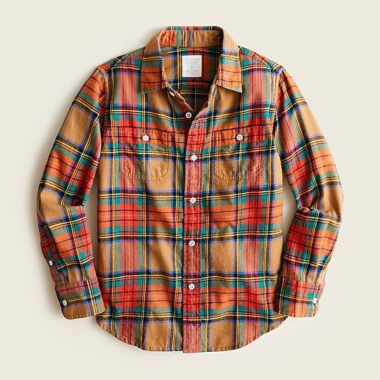 Boys' lightweight flannel shirt in plaid | J.Crew US