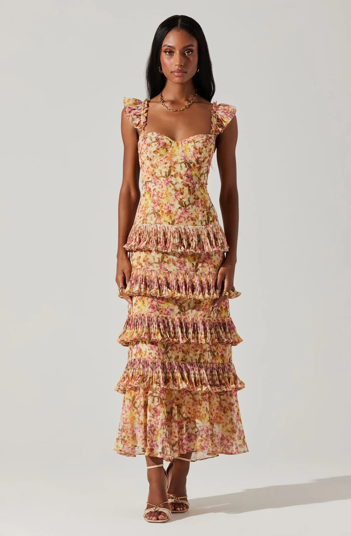 Ayesha Tiered Ruffle Maxi Dress | ASTR The Label (US)