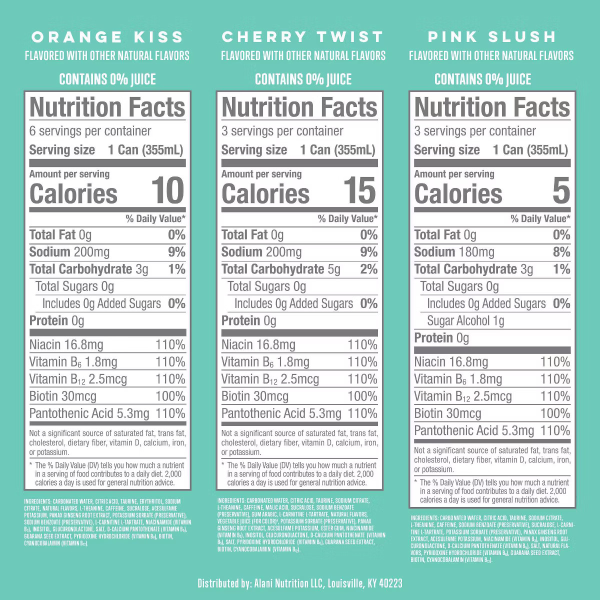 Alani Nu Variety Pack Energy Drink (Cherry Twist, Orange Kiss, Pink Slush) - 12pk/12 fl oz Cans | Target