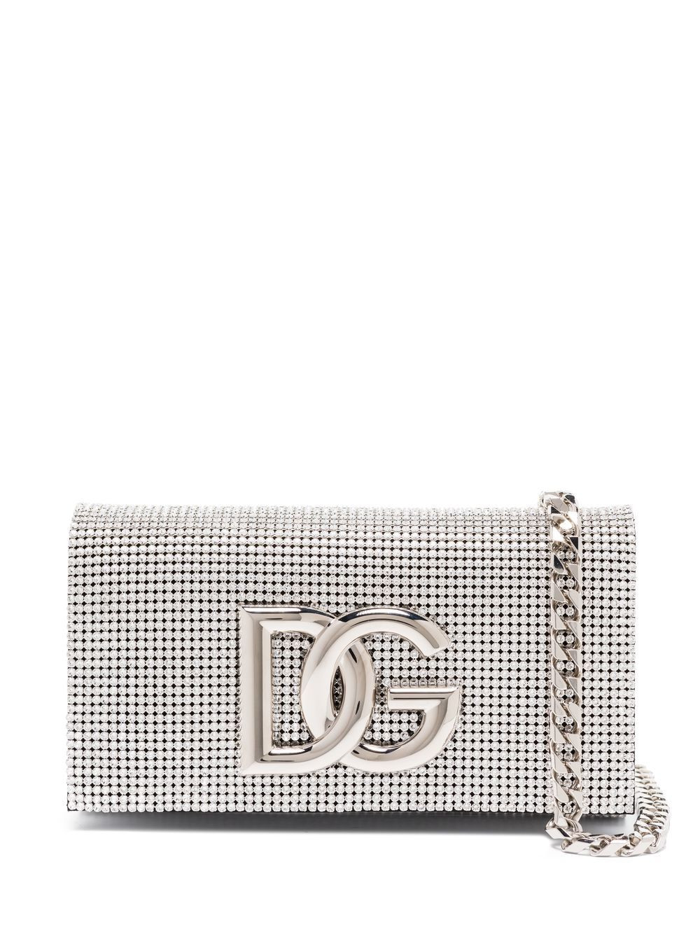 Dolce & Gabbana DG-logo mesh crystal shoulder bag - Neutrals | Farfetch Global