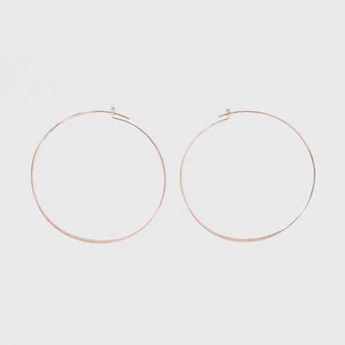 Large Thin Hoop Earrings - A New Day™ Rose Gold | Target